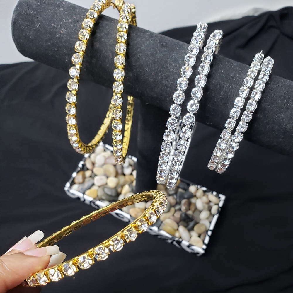 7cm gold Plated Hoop Earrings